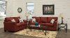 Contemporary Ruby Red 2 Piece Living Room Set - Wall St.