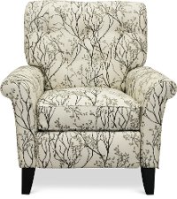 295-492/G151550FN021 Cream and Black High Leg Recliner - Thorne