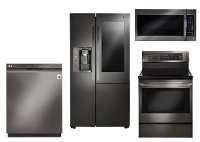 KIT LG 4 Piece Kitchen Appliance Package with Electric Range - Black Stainless Steel