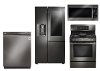 KIT LG 4 Piece Gas Kitchen Appliance Package with Door in Door Refrigerator - Black Stainless Steel