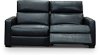 Navy Blue Leather-Match Power Reclining Loveseat - Angler