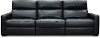 Navy Blue Leather-Match Triple Power Reclining Sofa - Angler-2