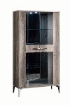 KIT Clearance Contemporary Rustic Gray China Cabinet - Matera