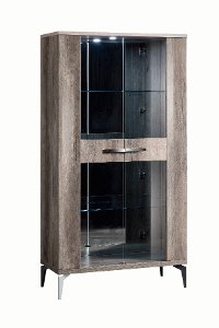 KIT Contemporary Rustic Gray China Cabinet - Matera