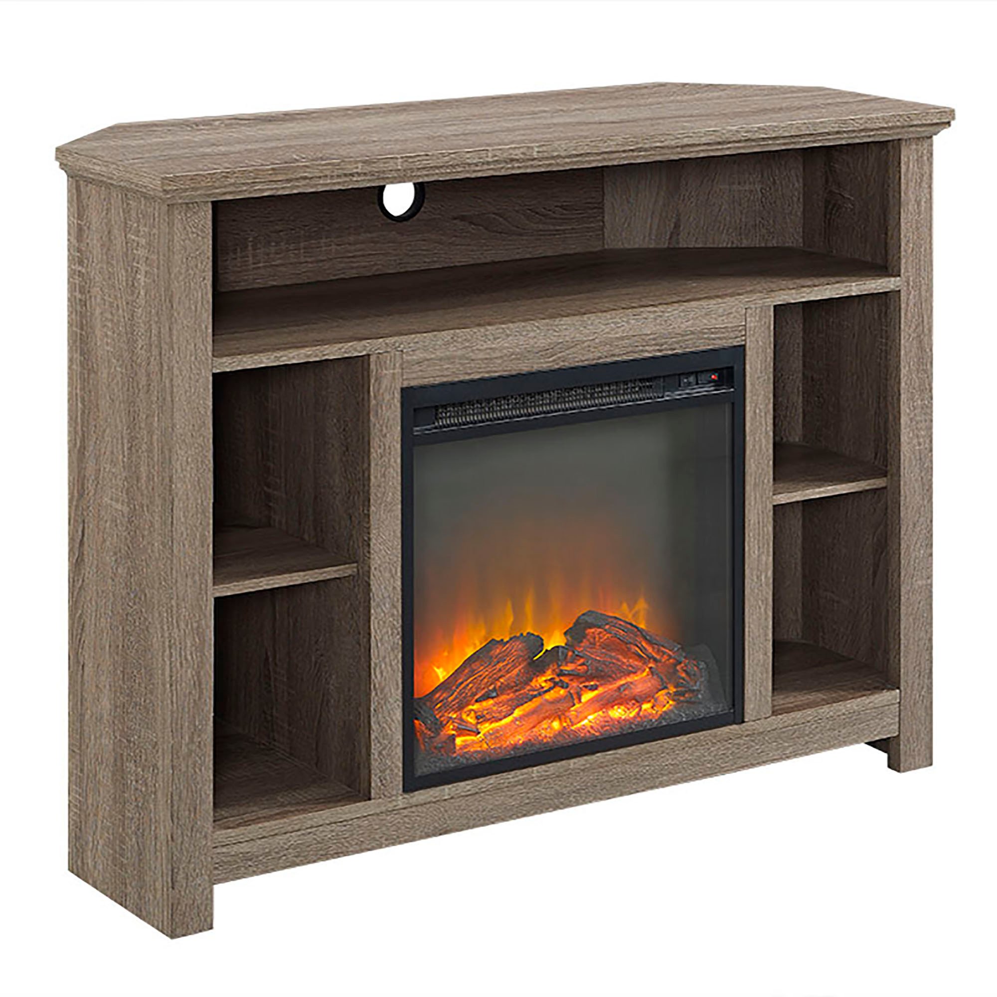 W44FPHBCAG Driftwood Corner Highboy 44 Inch Fireplace TV Stand-2
