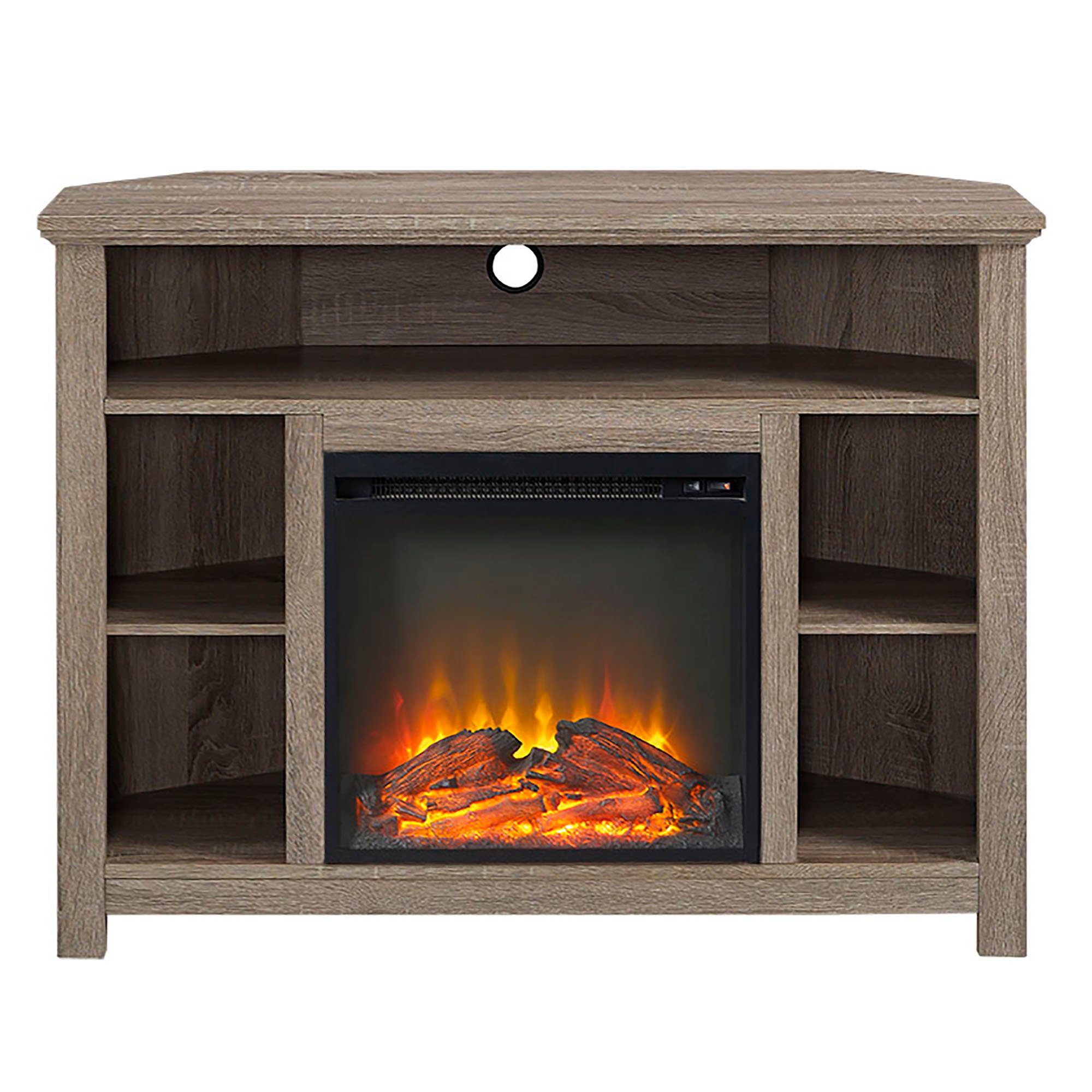 W44FPHBCAG Driftwood Corner Highboy 44 Inch Fireplace TV Stand-3