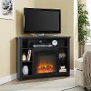 44 Inch Black Corner Highboy Fireplace TV Stand