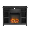 44 Inch Black Corner Highboy Fireplace TV Stand-2