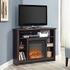44 Inch Espresso Corner Highboy Fireplace TV Stand