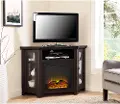 W48FPCRES Espresso 48 Inch Corner Fireplace TV Stand - Walker Edison