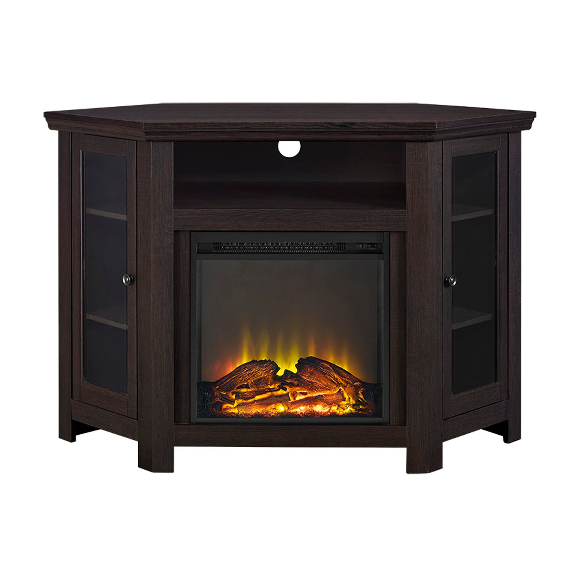 W48FPCRES Espresso 48 Inch Corner Fireplace TV Stand-2