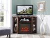 Corner 48 Inch Fireplace TV Stand - Brown