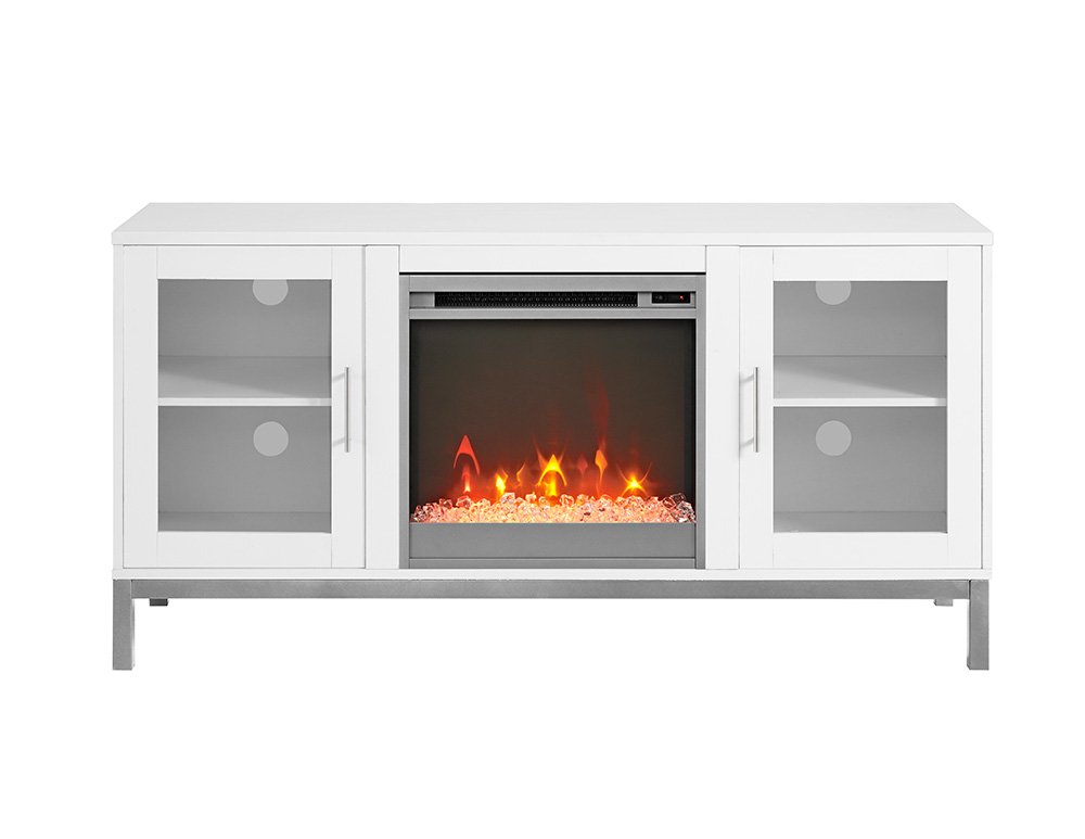 W52FP18AVWH White 52 Inch Fireplace TV Stand-3