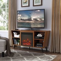 Acorn Brown 52 Inch Angled Fireplace TV Stand