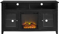 Black 58 Inch Highboy Fireplace TV Stand-2