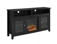 Black 58 Inch Highboy Fireplace TV Stand-3