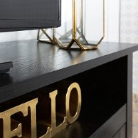 Black 58 Inch Highboy Fireplace TV Stand-5