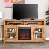 Driftwood 58 Inch Highboy Fireplace TV Stand