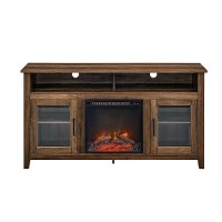 Rustic Oak 58 Inch Highboy Fireplace TV Stand-3