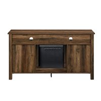 Rustic Oak 58 Inch Highboy Fireplace TV Stand-4
