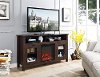 Brown 58 Inch Highboy Fireplace TV Stand