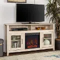 W58FP18HBWO White Oak 58 Inch Highboy Fireplace TV Stand - Tanner