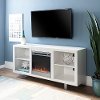 White 58 Inch Modern Fireplace TV Stand
