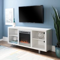White 58 Inch Modern Fireplace TV Stand