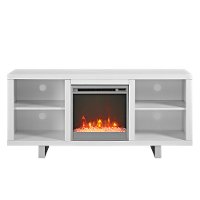 White 58 Inch Modern Fireplace TV Stand-4