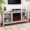 Farmhouse White 58 Inch Fireplace TV Stand