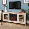 W58FP4DWWO White Oak Traditional 58 Inch Fireplace TV Stand - Walker Edison