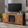 Brown 58 Inch Farmhouse Fireplace TV Stand