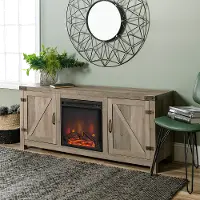 W58FPBDGW Michael Gray 58 Fireplace TV Stand