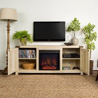 White Oak 58 Inch Farmhouse Fireplace TV Stand-2