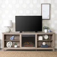 W70FP18AG Driftwood 70 Inch Rustic Fireplace TV Stand