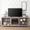 Gray 70 Inch Rustic Fireplace TV Stand