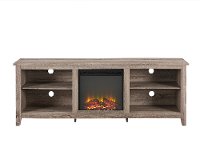 Gray 70 Inch Rustic Fireplace TV Stand-2
