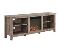 Gray 70 Inch Rustic Fireplace TV Stand-3