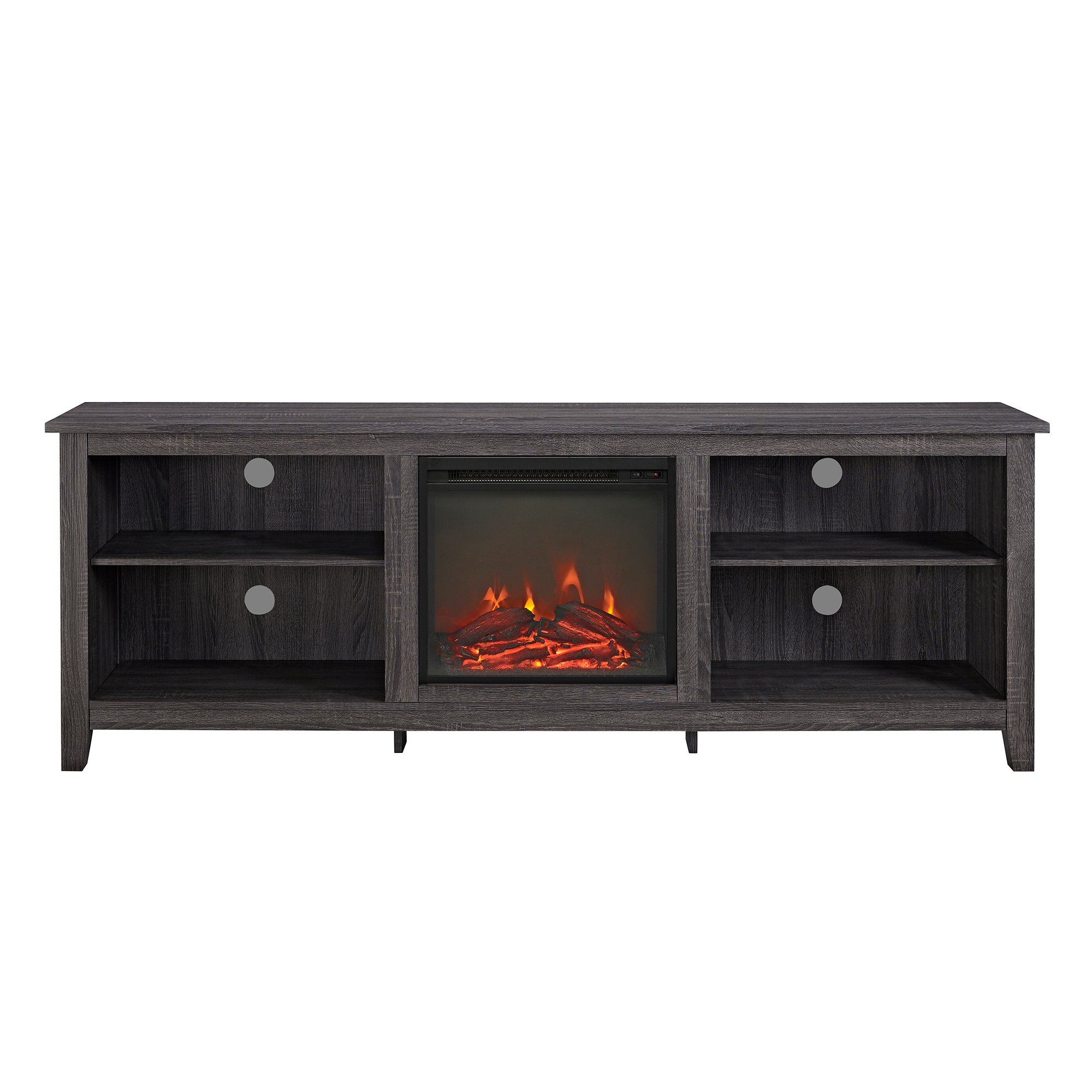 W70FP18CL Charcoal 70 Inch Rustic Fireplace TV Stand-2