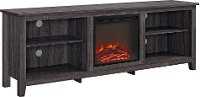 Charcoal 70 Inch Rustic Fireplace TV Stand-3