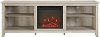 White Oak 70 Inch Rustic Fireplace TV Stand-2
