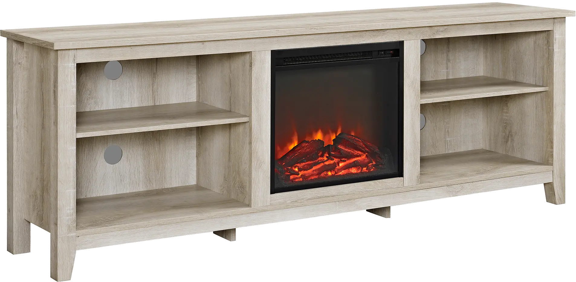 W70FP18WO White Oak 70 Inch Rustic Fireplace TV Stand-3