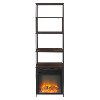 Industrial Metal and Wood 70 Inch Bookshelf with Fireplace-3
