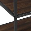 Industrial Metal and Wood 70 Inch Bookshelf with Fireplace-4