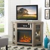 Gray Wash 48 Inch Corner TV Stand with Fireplace
