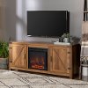 Rustic Oak 58 Inch Farmhouse Fireplace TV Stand