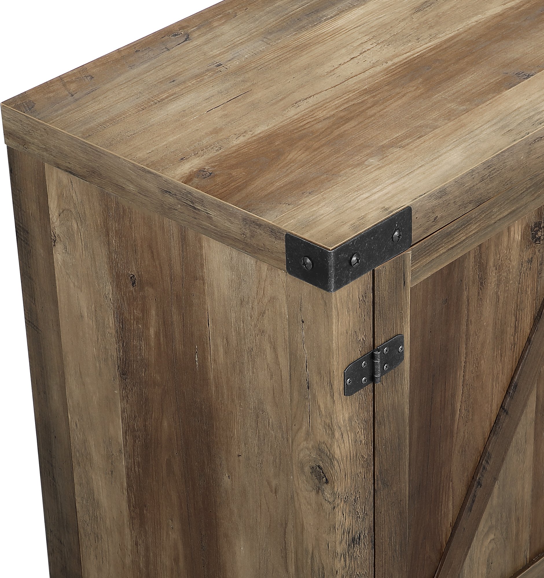 W58FPBDRO Rustic Oak 58 Inch Farmhouse Fireplace TV Stand-4
