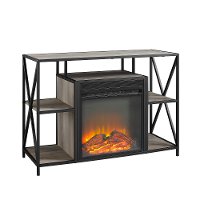 Gray Wash Industrial 40 Inch Fireplace TV Stand