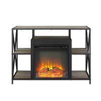 Gray Wash Industrial 40 Inch Fireplace TV Stand-4