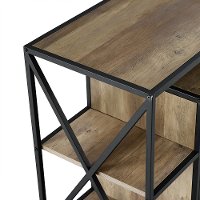 Rustic Oak Industrial 40 Inch Fireplace TV Stand-3